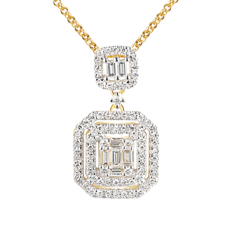 Naszyjnik z diamentami (N12142 Y G) - zdjęcie: 1