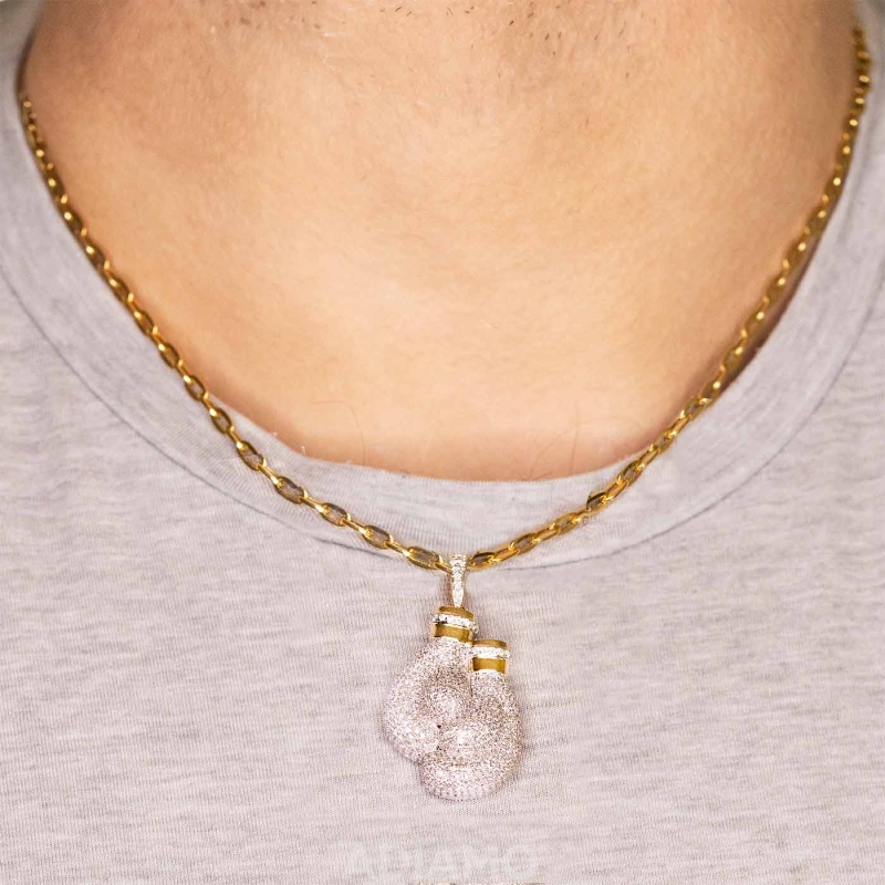 Zawieszka rękawice bokserskie z diamentami (P82536 Y) - zdjęcie: 2