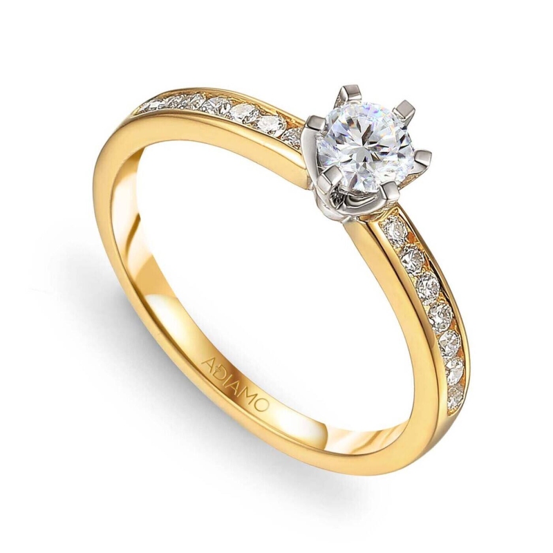 Pierścionek z diamentem (R39422 YW 0,34ct): 12 - zdjęcie: 1