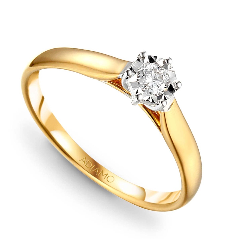 Pierścionek z diamentem (R61118 YW 0,14ct): 11 - zdjęcie: 1