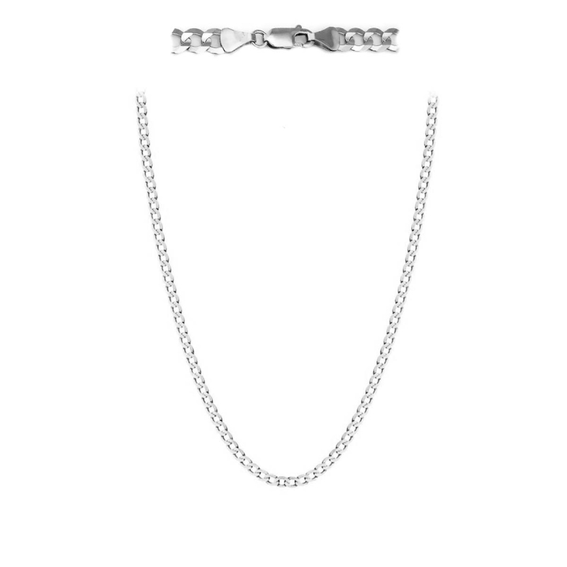 Łańcuszek z białego złota - splot pancerka - 45 cm (N35 W) - zdjęcie: 1