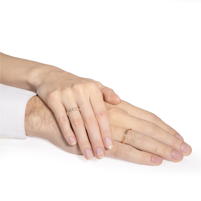 Obrączka ślubna z diamentami, 3 mm (O-R70205 Y): 7 - zdjęcie: 2