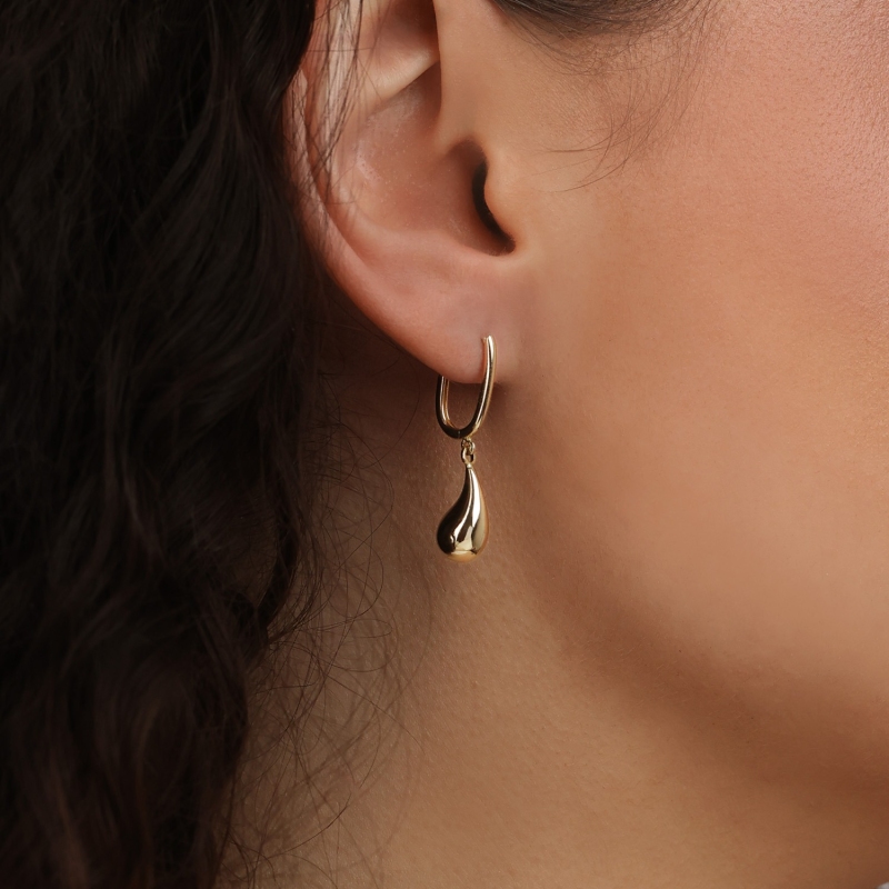 Kolczyki złote wiszące łezki (E88884 Y P) - zdjęcie: 3