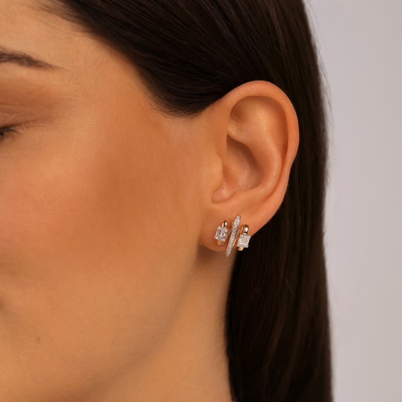 Kolczyki z diamentami (E100273 Y S) - zdjęcie: 2