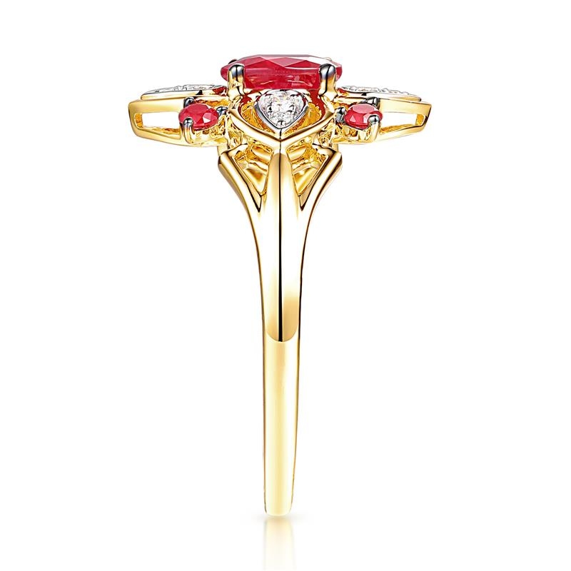 Pierścionek z rubinami i diamentami (R98880 Y RU): 16 - zdjęcie: 4