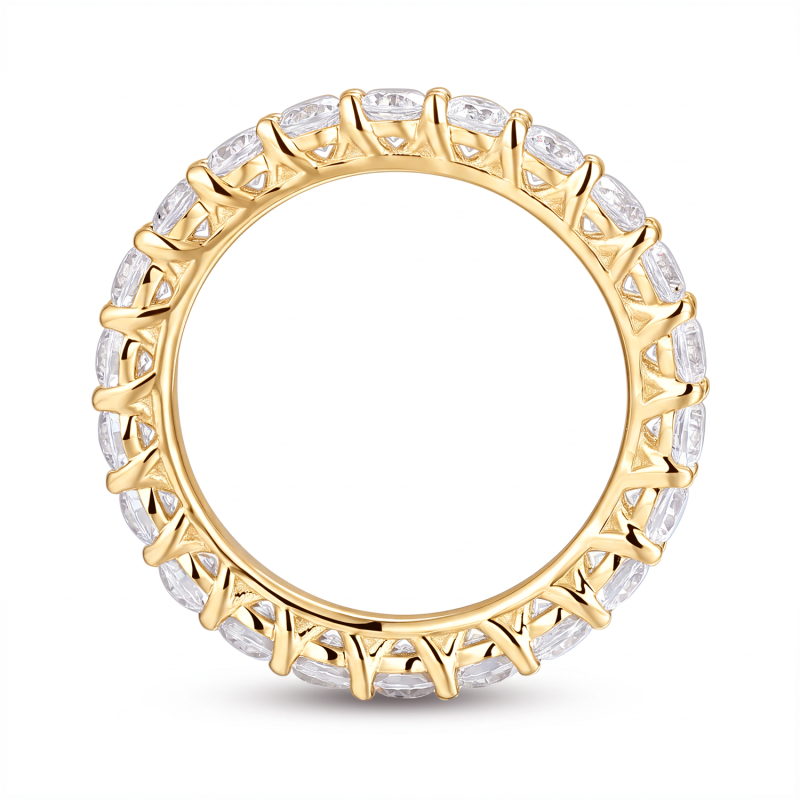 Obrączka ślubna z żółtego złota z diamentami laboratoryjnymi, 3,00 mm - 2,48 ct (R74459 Y LGD): 10 - zdjęcie: 3