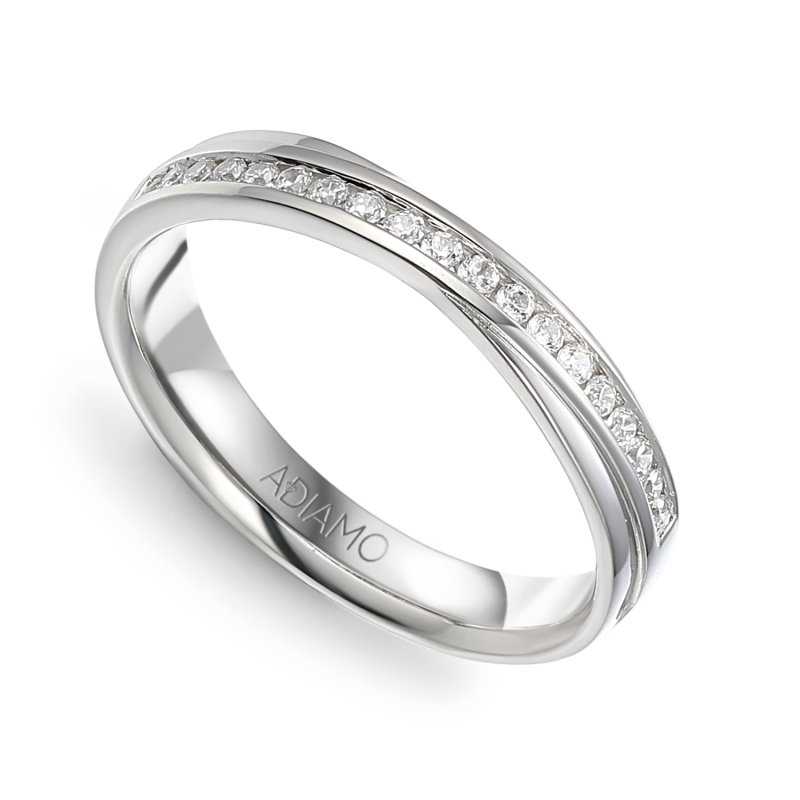 Obrączka ślubna z diamentami, 2,5 mm (R15945 W): 7 - zdjęcie: 2