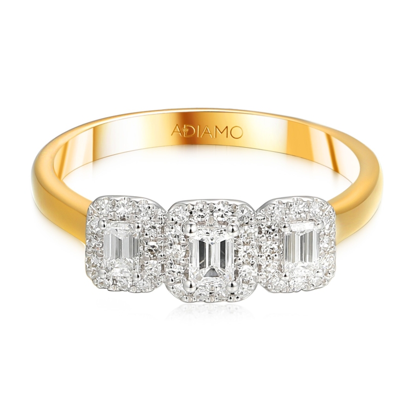 Pierścionek z żółtego złota z diamentami (R86092 YW): 13 - zdjęcie: 3