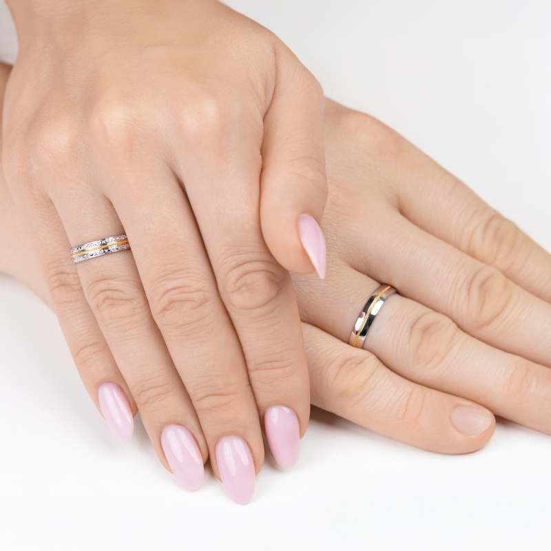 Obrączka dwukolorowe złoto, 4,5 mm (O-R99887 YW): 18 - zdjęcie: 2
