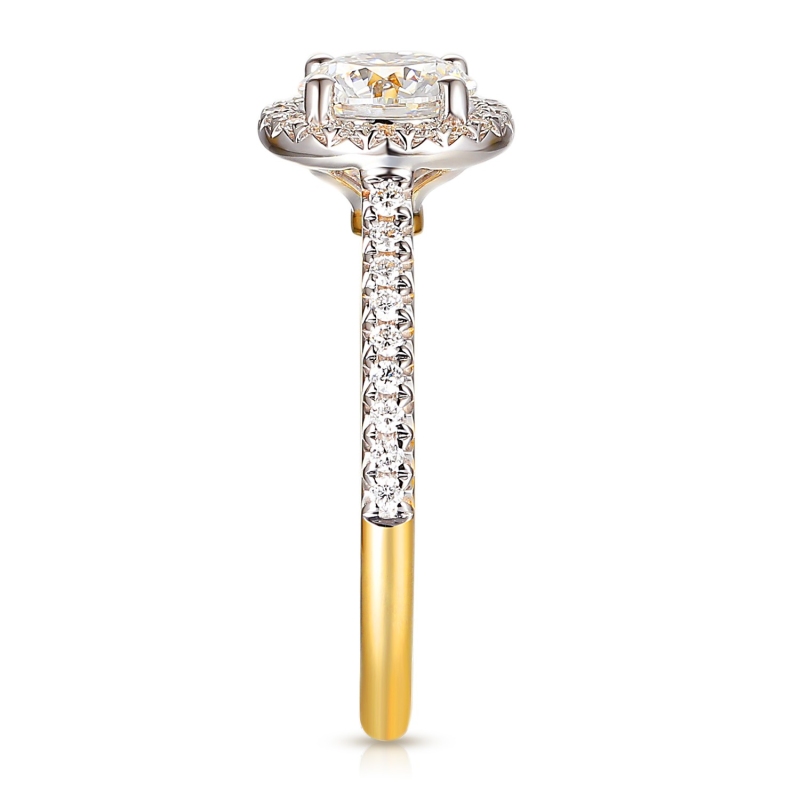 Pierścionek z diamentami laboratoryjnymi (R95579 YW LGD 1,07ct): 14 - zdjęcie: 4