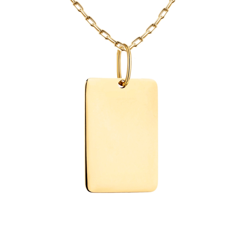 Zawieszka złota blaszka „nieśmiertelnik” (P88880 Y) - zdjęcie: 1