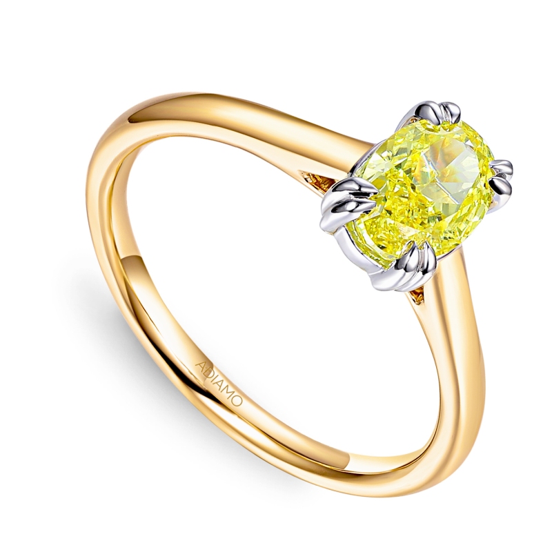 Pierścionek z żółtym diamentem laboratoryjnym (R96118 1,07ct YW LGDY): 14 - zdjęcie: 1