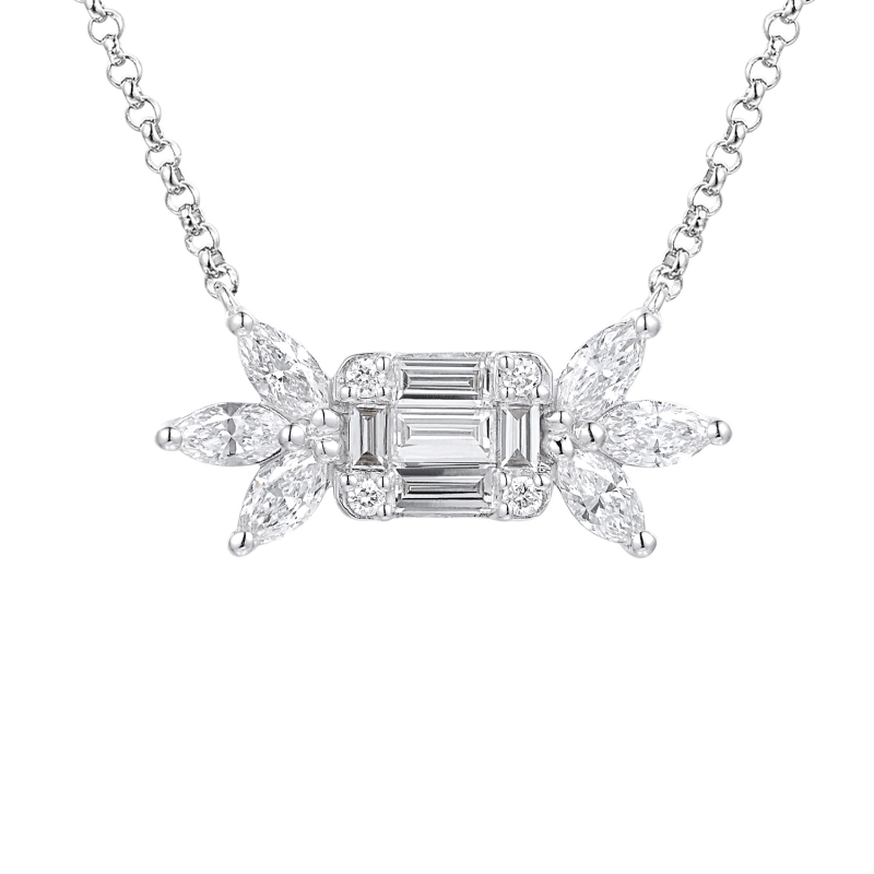 Naszyjnik z diamentami laboratoryjnymi (N12460 W G LGD) - zdjęcie: 1