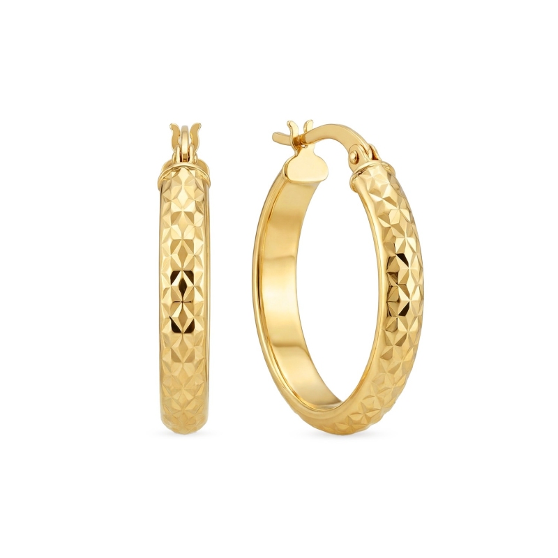 Kolczyki złote koła diamentowane (E26045 Y) - zdjęcie: 1