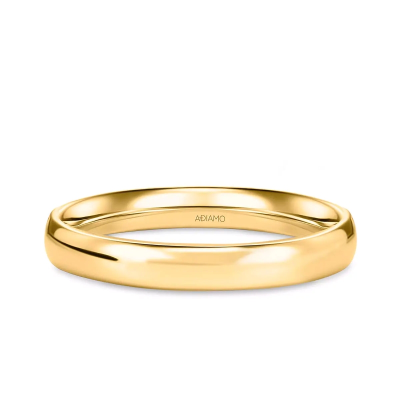 Obrączka ślubna, żółte złoto, półokrągła, męska 3,5 mm (O-AD01 3,5M Y M): 17 - zdjęcie: 1