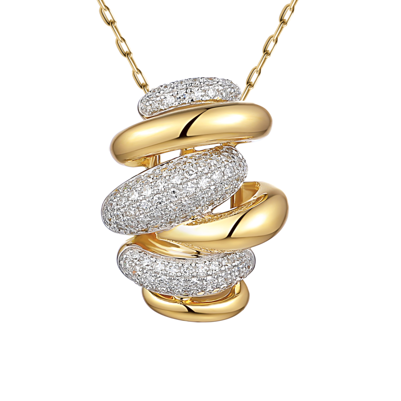 Zawieszka z żółtego złota z diamentami - 0,28 ct (P95431 Y) - zdjęcie: 1