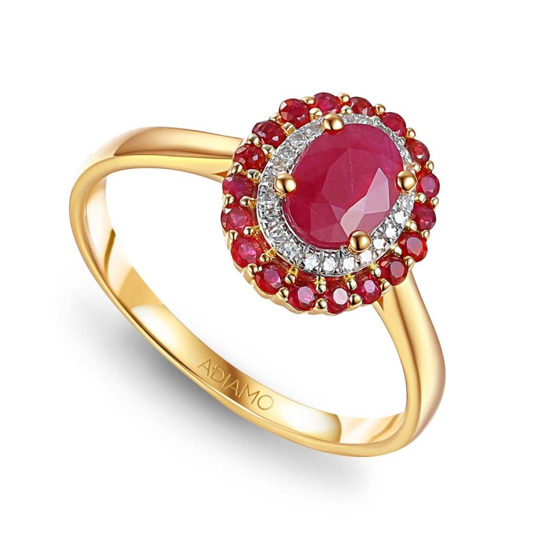 Pierścionek z rubinami i diamentami (R71860 Y RU): 8 - zdjęcie: 1