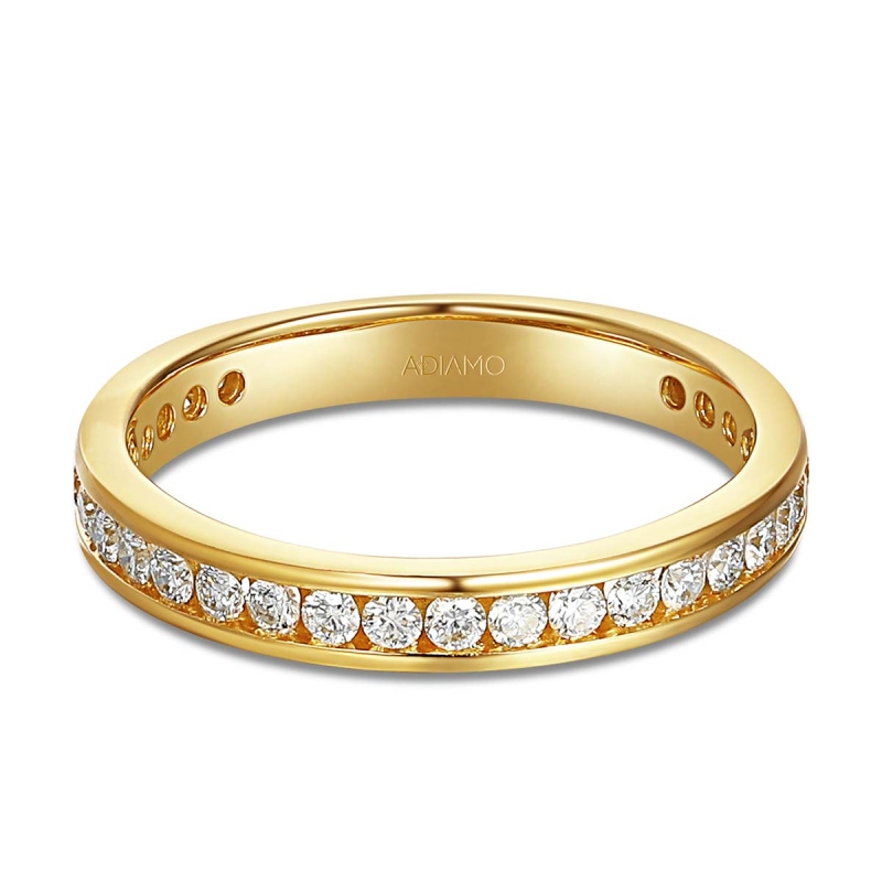 Obrączka z diamentami, 2,9 mm (R37254 Y): 10 - zdjęcie: 3