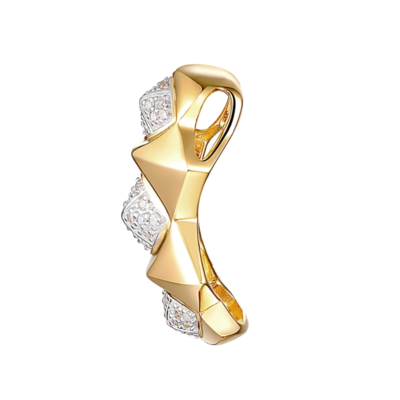 Zawieszka z żółtego złota z diamentami - 0,10 ct (P100719 Y) - zdjęcie: 2