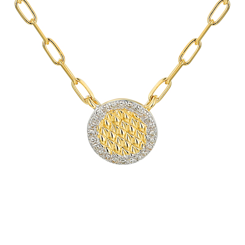 Naszyjnik z żółtego złota z diamentami (N11543 Y) - zdjęcie: 1
