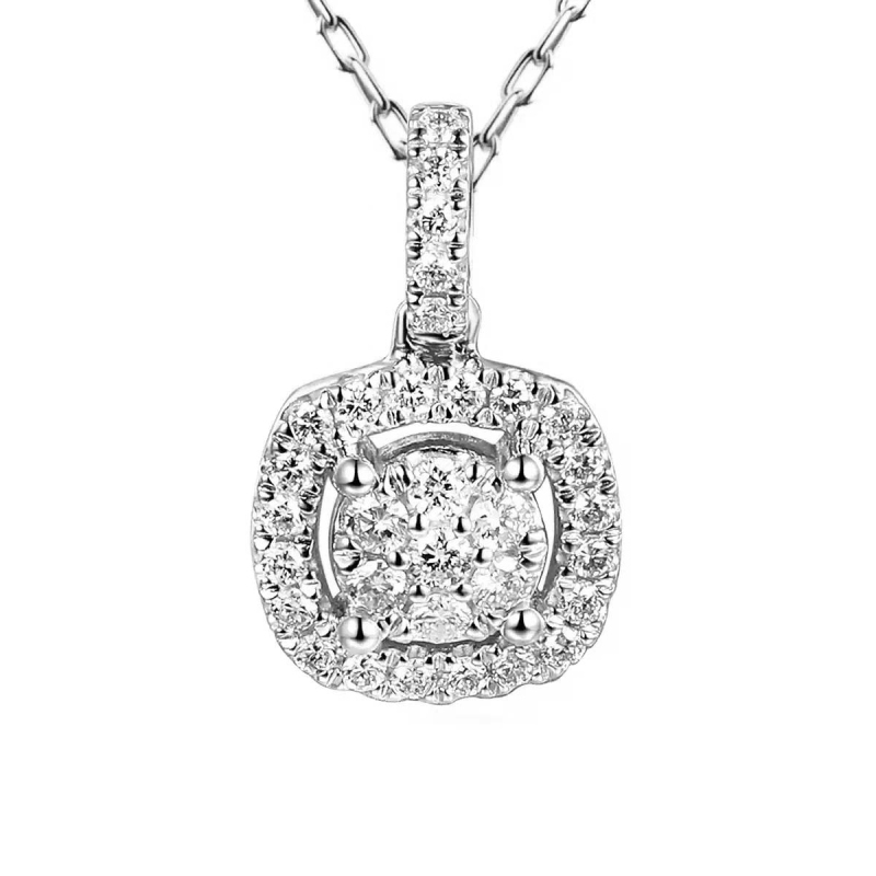 Zawieszka z białego złota z diamentami w szlifie okrągłym - 0,29 ct (P85641 W) - zdjęcie: 1