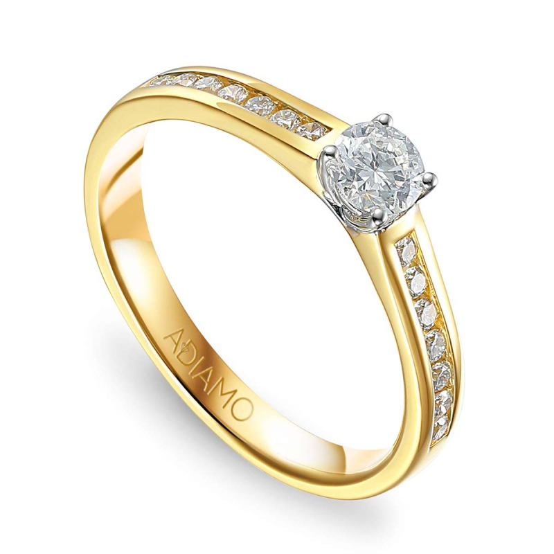 Pierścionek z diamentami (R31737 YW 0,25ct): 14 - zdjęcie: 1