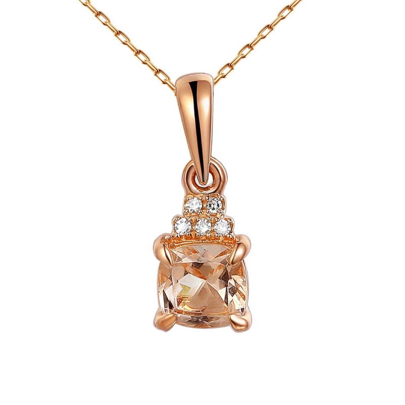 Zawieszka z morganitem i diamentami (P84146 R MR) - zdjęcie: 1