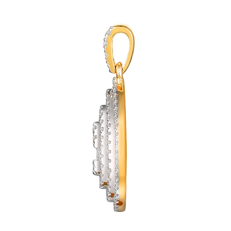 Zawieszka z żółtego złota z diamentami - kropla - 0,53 ct (P100470 Y) - zdjęcie: 2