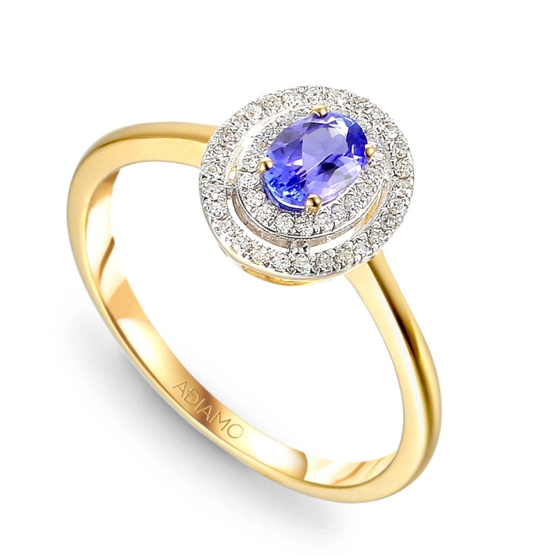 Pierścionek z tanzanitem i diamentami (R46247 Y T): 12 - zdjęcie: 1