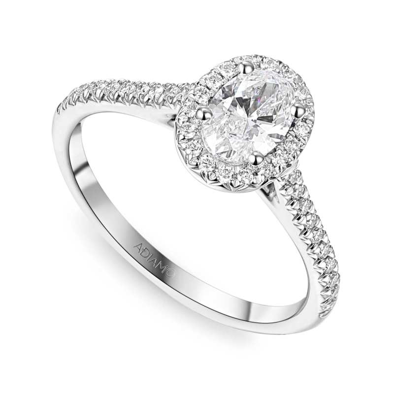 Pierścionek z diamentami laboratoryjnymi w białym złocie (R95581 W LGD 0,51ct): 10 - zdjęcie: 1