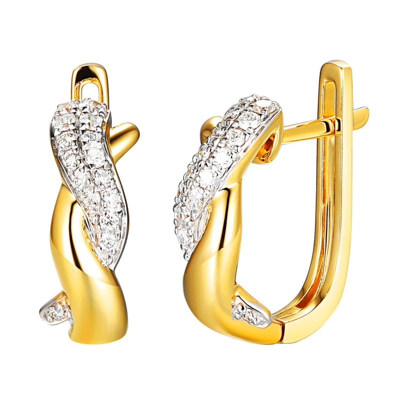 Kolczyki z diamentami (E100407 Y A) - zdjęcie: 1