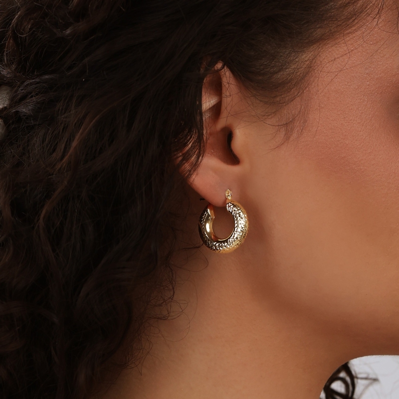 Kolczyki złote koła diamentowane (E26035 Y A) - zdjęcie: 4