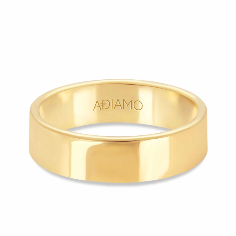 Obrączka ślubna, żółte złoto, płaska, damska, 5 mm: 7 - zdjęcie: 1