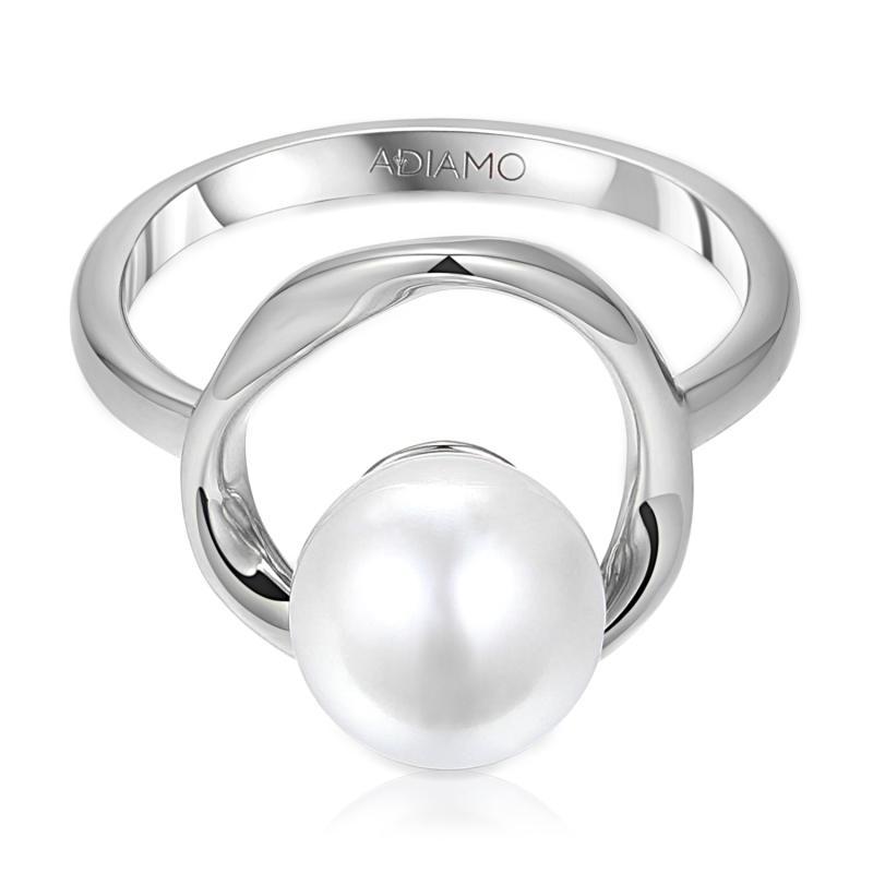 Pierścionek srebrny z perłą (R100868 W PL 925): 12 - zdjęcie: 3