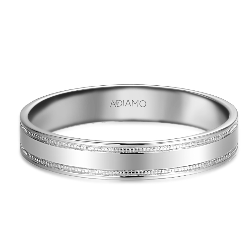 Obrączka białe złoto, 4 mm. męska (O-R99879 W): 18 - zdjęcie: 3