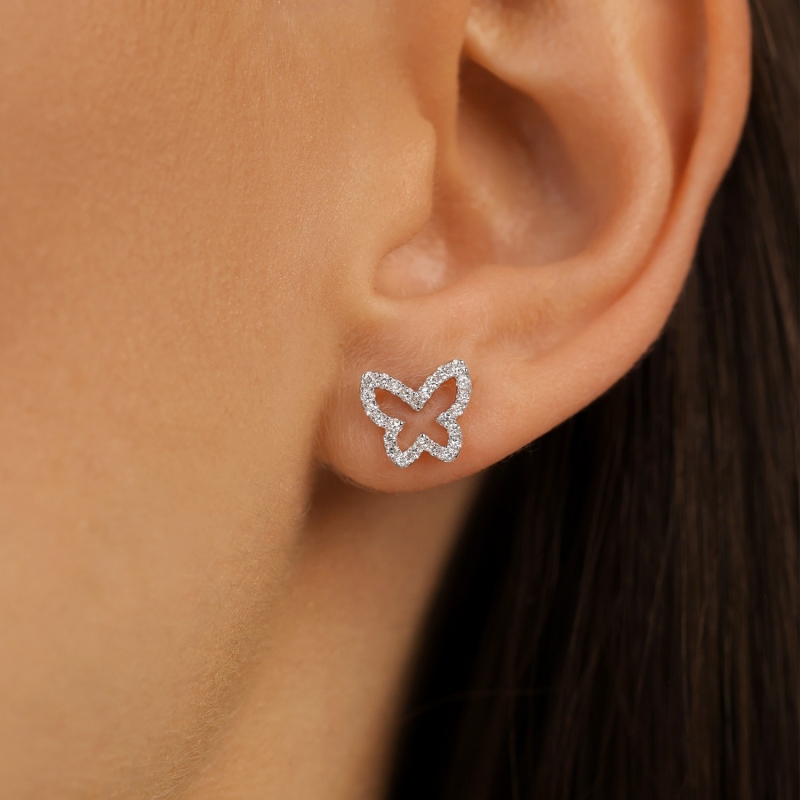 Kolczyki motyl z diamentami (E97754 Y S) - zdjęcie: 3