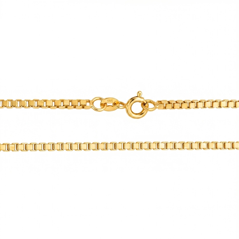 Łańcuszek z żółtego złota - splot kostka - 50 cm (N00820 Y) - zdjęcie: 2