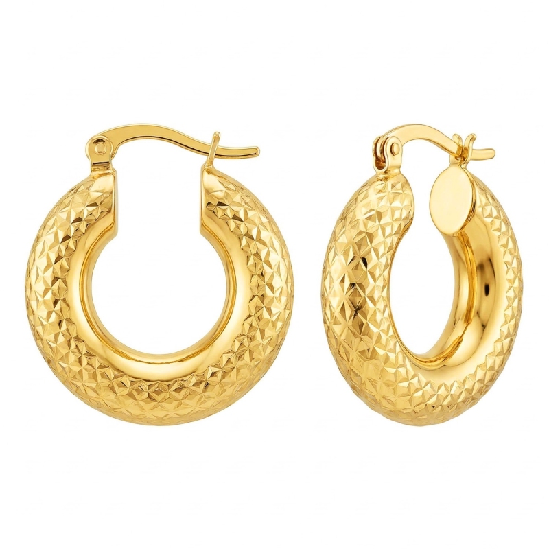 Kolczyki złote koła diamentowane (E26035 Y A) - zdjęcie: 1