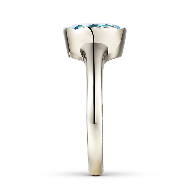 Sygnet złoty z niebieskim topazem (R97689 W BT): 24 - zdjęcie: 4