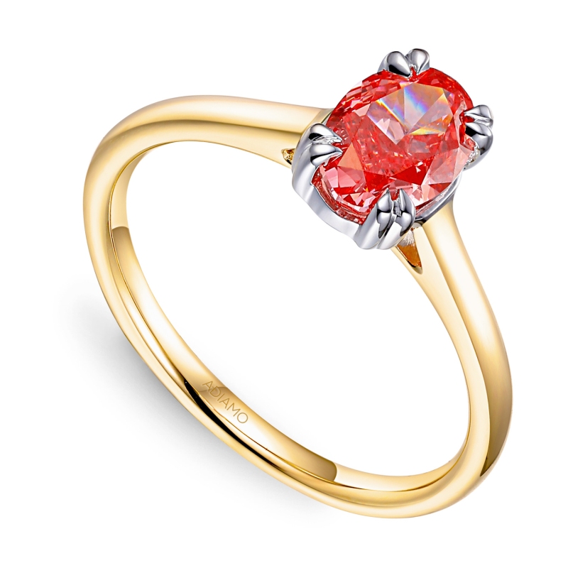 Pierścionek z różowym diamentem laboratoryjnym (R96118 1,12ct YW LGDP): 10 - zdjęcie: 1