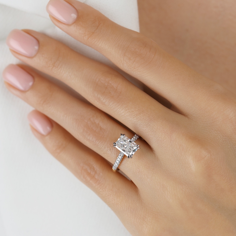 Pierścionek z diamentami laboratoryjnymi (R100598 YW LGD 2,01ct): 14 - zdjęcie: 2