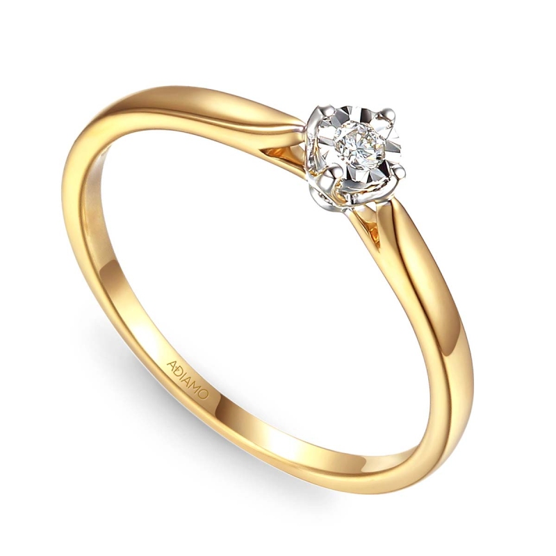 Pierścionek z diamentem (R73478 YW 0,09ct): 10 - zdjęcie: 1