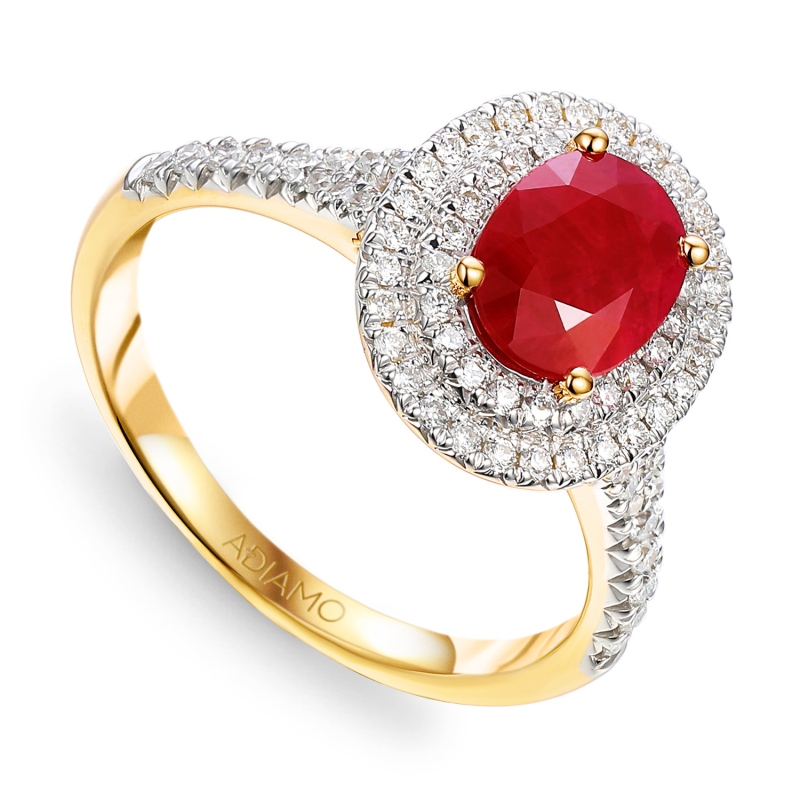 Pierścionek z rubinem i diamentami (R95586 Y RU): 16 - zdjęcie: 1