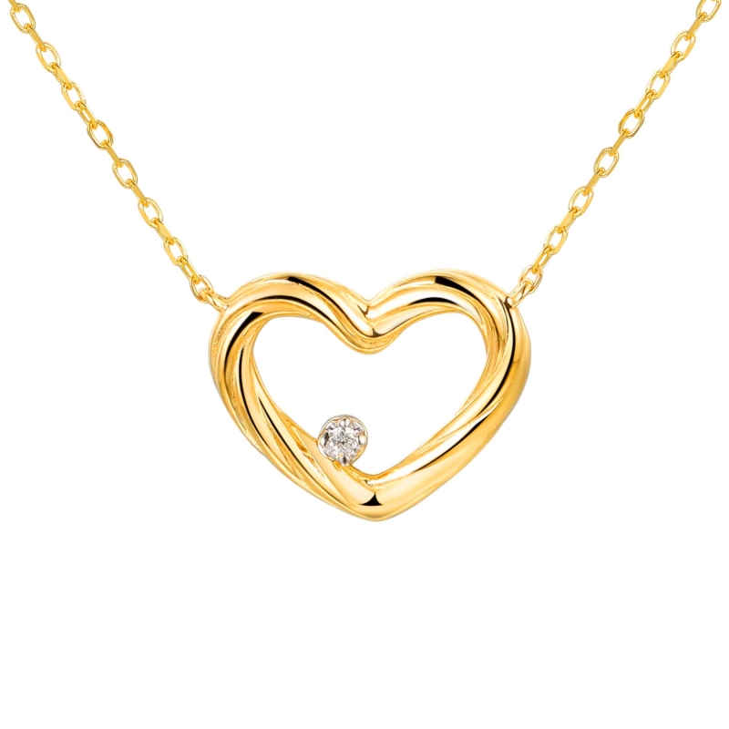 Naszyjnik z diamentem (N12720 Y C 0,01ct) - zdjęcie: 1
