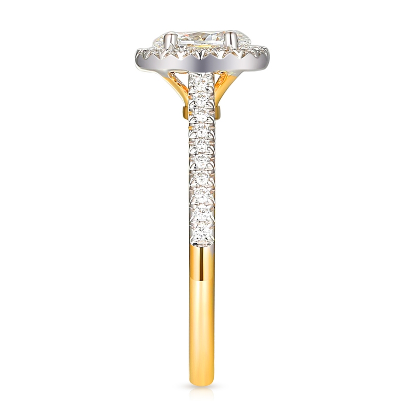 Pierścionek z diamentami laboratoryjnymi (R95581 YW LGD 0,53ct): 11 - zdjęcie: 3