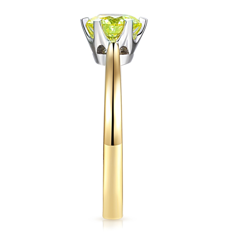 Pierścionek z żółtym diamentem laboratoryjnym (R39803 1,08ct YW LGDY): 15 - zdjęcie: 3
