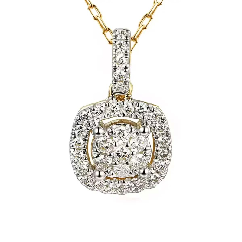 Zawieszka z żółtego złota z diamentami w szlifie okrągłym - 0,29 ct (P85641 Y) - zdjęcie: 1