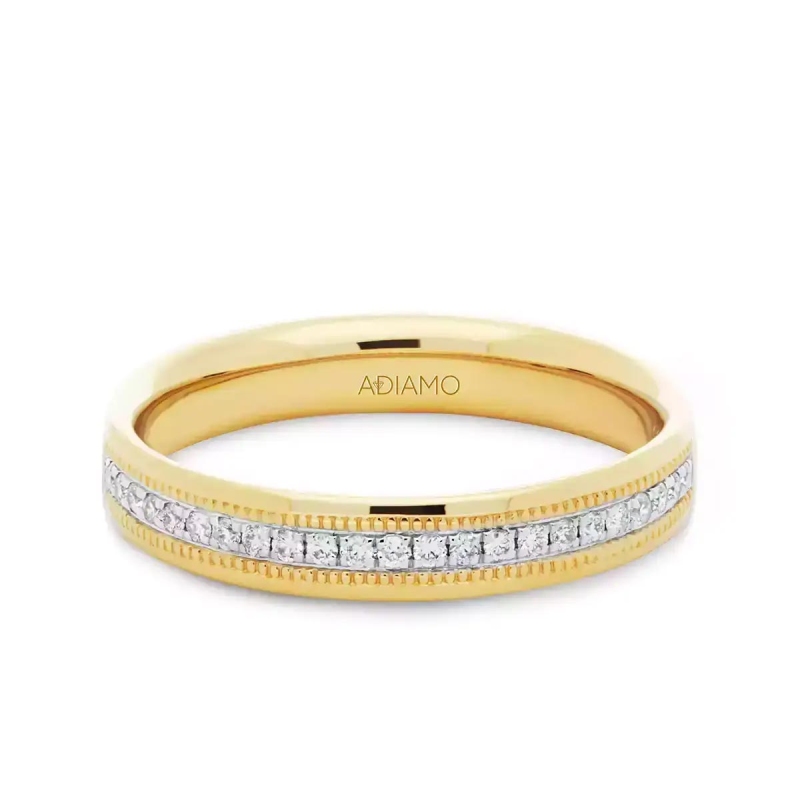 Obrączka z diamentami, 3,5 mm (O-R47182 YW): 7 - zdjęcie: 1