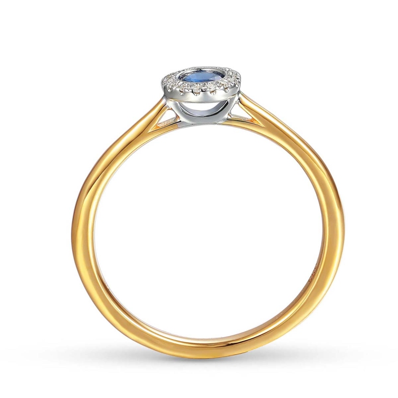 Pierścionek z szafirem i diamentami (R75220 YW SA): 13 - zdjęcie: 4