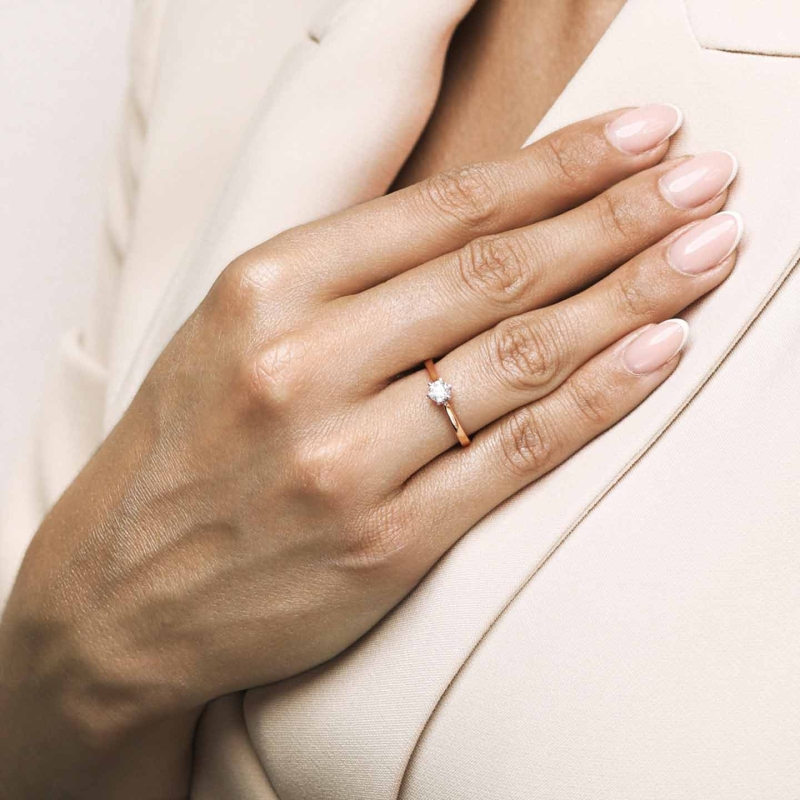 Pierścionek z diamentem (R39803 YW 0,32ct): 12 - zdjęcie: 2